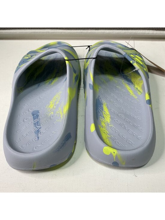 Quiksilver Slide Sandals Gray & Yellow Tie-Dye Foam Size 13D Mens Lightweight Sl